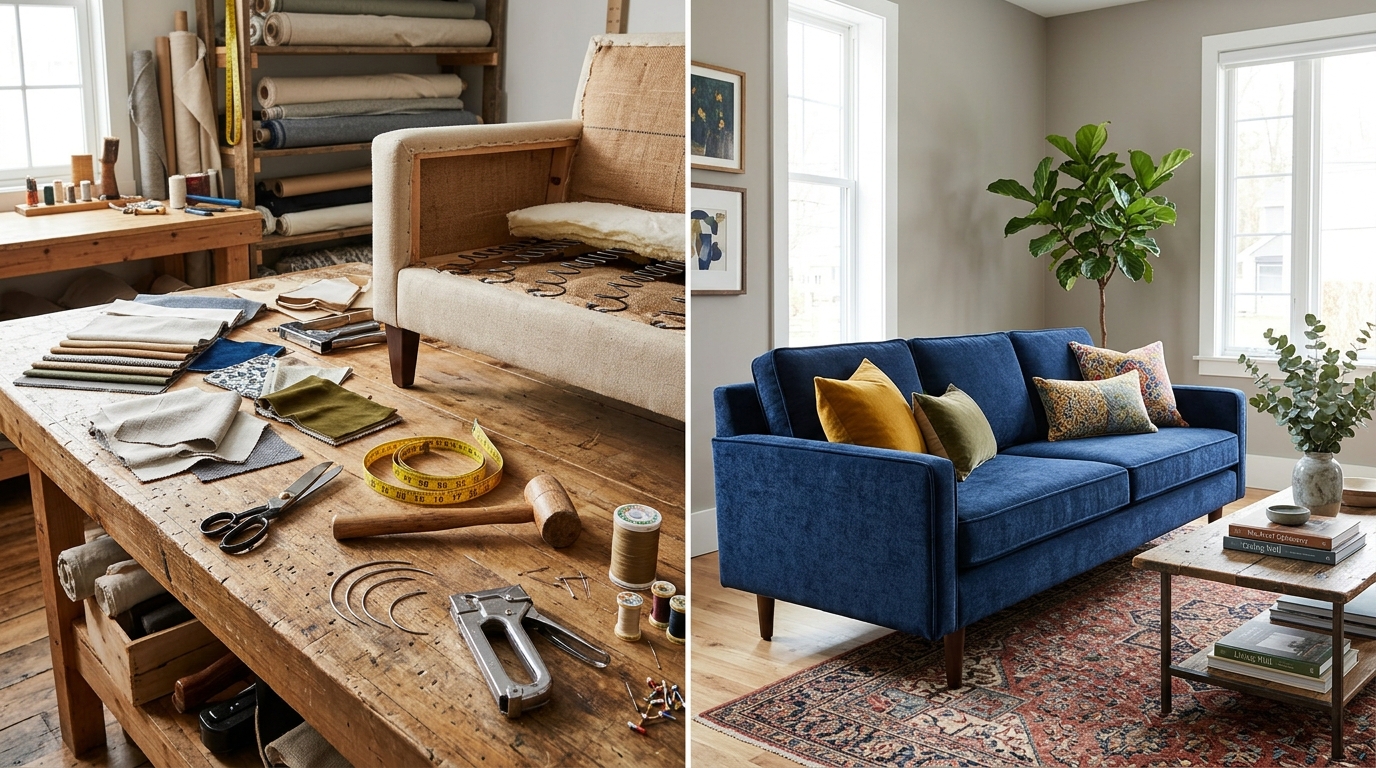 Reupholstery vs sofa cover comparison
